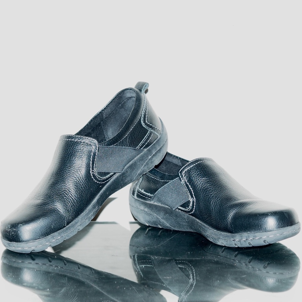 Black Leather Slip On Casual Comfort Loafers Shoes